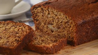 Low Fat Banana Bread Recipe Demonstration  Joyofbakingcom [upl. by Rebor]