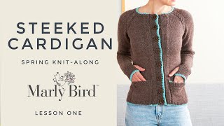 How to Knit Steeked Knit Cardigan with Pockets in the round  1 of 3 [upl. by Loleta622]