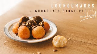 RECIPE  LOUKOUMADES GREEK DONUTS  Resep lukumades dengan chocolate sauce yang enak banget [upl. by Gotthelf986]