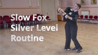 Slow Foxtrot Silver Level Choreography  Reverse Turn Reverse Pivot Change of Direction [upl. by Lrig]