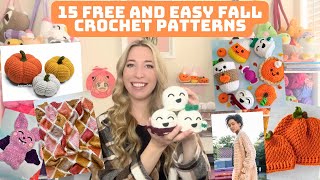 15 Free and Easy Fall Crochet Patterns for Beginners [upl. by Gigi]