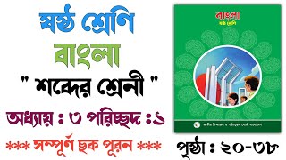 ষষ্ঠ শ্রেণি বাংলা ৩য় অধ্যায়  শব্দের শ্রেনী  পৃষ্ঠা ২০৩৮  Class 6 Bangla Book Page 2038 [upl. by Otrebla]