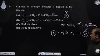 Cumene or isopropyl benzene is formed in the reaction [upl. by Austina]