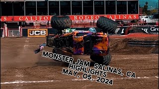 Monster Jam Salinas 5  05  2024 Highlights [upl. by Assillam]