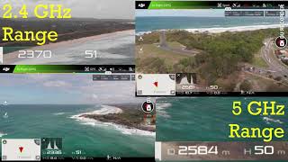 24 GHz Vs 5GHz range test DJI Mavic Air fcc [upl. by Acimat]