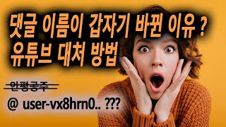 황당 갑자기 바뀐 유튜브 댓글 이름  해결방법 핸들 [upl. by Aylsworth960]