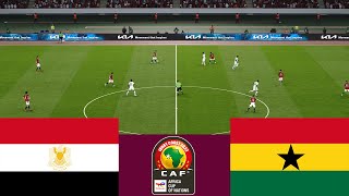 Egypt 2 vs 2 Ghana 2024 CAF Africa Cup of Nations Full match  Video game simulation PES 2021 [upl. by Ahsenak]