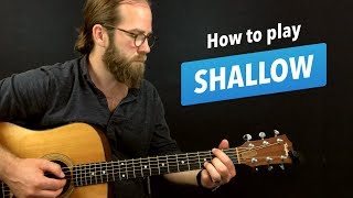 🎸 Shallow • guitar lesson w intro fingerpicking riff chords and more A Star is Born [upl. by Tireb423]