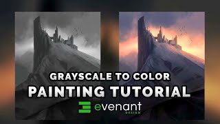 Grayscale To Color  Digital Painting Tutorial  Concept Art [upl. by Yelnahs]