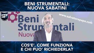 Nuova Sabatini  Agevolazioni per beni strumentali [upl. by Sehguh]