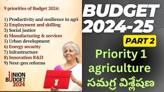 Budget 202425 priority 1 agriculture current economy [upl. by Isabelle81]