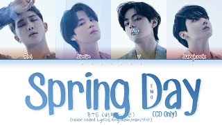 BTS Spring Day V Demo Lyrics 방탄소년단 뷔 봄날 가사 Color Coded Lyrics EngRomHan가사 [upl. by Choong]