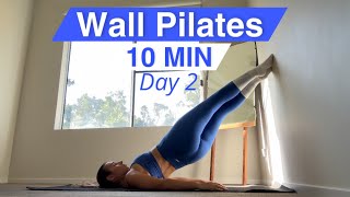 10 MIN WALL PILATES ABS WORKOUT  7 Day Wall Pilates Challenge  Day 2 [upl. by Roye]