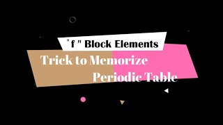 Simple Trick to memorize the Periodic table quotfquot block elements in Tamil [upl. by Aden]