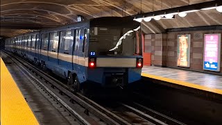 Métro de Montréal MR73 stations ÉdouardMontPetitligne bleue 4K [upl. by Adlih]