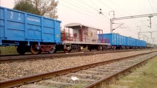 AMRITSAR WORKSHOP manufactured BVZI caboose and BOXNHL wagons Rake with LDH WAG7 28150 [upl. by Fendig]