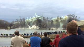 Demolition of Blanchette Bridge  St Charles Missouri 1242012 [upl. by Suidualc4]