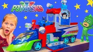 PJ Masks Seeker and New Transforming Tower Pretend Play with Romeo and Vampirina [upl. by Edveh]