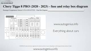 Chery Tiggo 8 PRO 2020  2023 – fuse box and relay diagram [upl. by Adnauqal77]