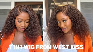 Pre Everything 😍 The best 7IN1 Brown Curly 5x5 HD Closure Wig Ft WEST KISS HAIR WestKissHair [upl. by Skipper842]