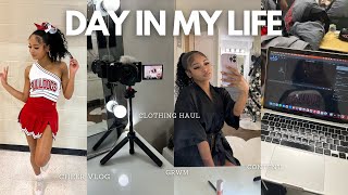 DAY IN MY LIFE as a SENIOR in High School Grwm Fashion Nova Haul Cheer Vlog etc  Vlogmas Day 6 [upl. by Natfa430]