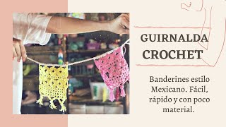 Guirnalda  Banderines Cuadrados Estilo Mexicano A Crochet [upl. by Cerelly786]