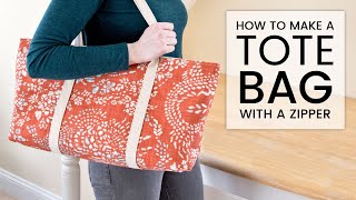 How to Make a Tote Bag with a Zipper [upl. by Vharat]