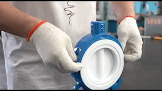 PTFE LINING BUTTERFLY VALVE ASSEMBLY PROCESS [upl. by Ilonka]