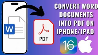 How To Convert Word Documents To PDF On iPhoneiPad [upl. by Aihsekyw]