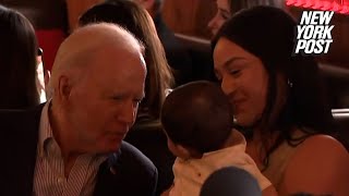 Biden wanders off stage after spotting baby in crowd at Arizona campaign event ‘Couldn’t resist’ [upl. by Kwapong]