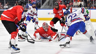 Highlights from Canada vs United States in the 2024 Hlinka Gretzky Cup semifinals [upl. by Eibbil359]