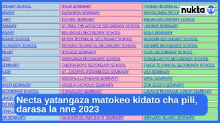 Necta yatangaza matokeo kidato cha pili darasa la nne 2023 [upl. by Fontana]