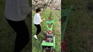 Gasoline micro tiller machine use in farm small rotary tiller 112 satisfying ytshorts shorts [upl. by Spanjian]