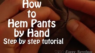 How to Hem Pants by Hand  Step by Step [upl. by Raphael]