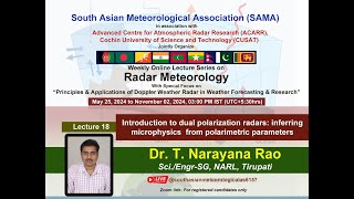 Online Lecture Series on Radar Meteorology Lecture18 19Oct2024 organized by SAMA amp ACARR CUSAT [upl. by Attikram]