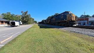 CSX C44504 ET44AHES44AH with the two tap Horn Salute coming into Town [upl. by Donegan]