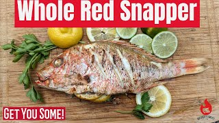 How To Grill Whole Red Snapper  Grilled Red Snapper [upl. by Darmit456]