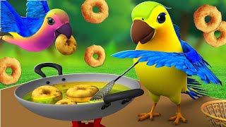 Chitti Chilakamma  చిట్టి చిలకమ్మా గారెలు వండావా  Parrot 3D Animation Funny Children Telugu Rhymes [upl. by Aivatnuahs]