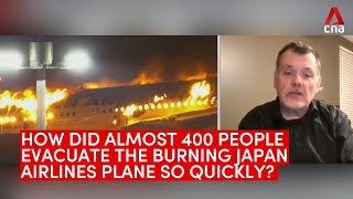 Speed of evacuation from Japan Airlines plane after Haneda crash ‘amazing’ Expert [upl. by Hurst]