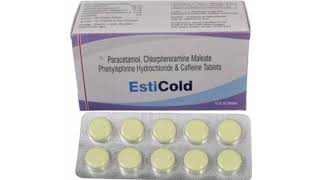 EstiCold Tablets Paracetamol Chlorpheniramine Maleate Phenylephrine Hydrochloride amp Caffeine Tablets [upl. by Anahsak]