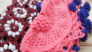 4 Beautiful Thalposh Designs  how to crochet big thalposh  थालपोश डिजाइन देखाओ [upl. by Norse]