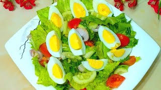 এগ লেটুস সালাদ ডায়েট সালাদ রেসিপি  Egg Lettuce Salad Diet Salad Recipe [upl. by Lonne]