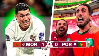 🇲🇦 RONALDO FUORI dal MONDIALE REACTION dallo STADIO di MAROCCO 10 PORTOGALLO in QATAR [upl. by Levitt]