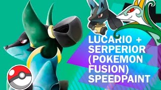 Lucario  Serperior Pokemon Fusion  SPEEDPAINT [upl. by Nickolaus]