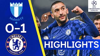 Malmö FF 01 Chelsea  Hakim Ziyech Goal Secures All Three Points  Champions League Highlights [upl. by Cykana474]