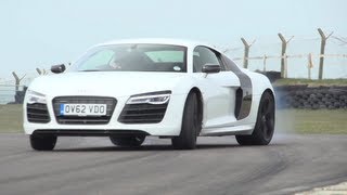 Audi R8 V10 Plus Porsche 911 Turbo S Litchfield GTR Track DragRace  CHRIS HARRIS ON CARS [upl. by Leavitt]