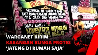 Protes Jateng di Rumah Saja Bupati Banyumas Dapat Karangan Bunga  tvOne [upl. by Annaeirb]