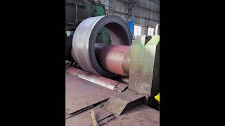 Large diameter steel wheel winding process Good tools and machinery make work easy [upl. by Ahsilahs763]