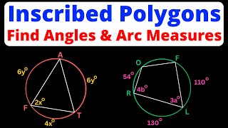 Find Angles amp Arc Measures of Inscribed Polygons  Geometry  Eat Pi [upl. by Girardo]