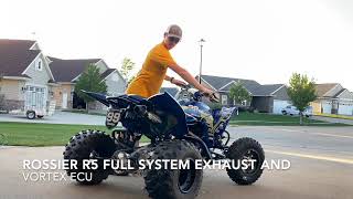 YAMAHA YFZ450R ROSSIER R5 EXHAUST AND VORTEX ECU [upl. by Ginger380]